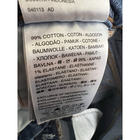 Levi's Premium 501 Jean Shorts Women's Button Fly Distressed Cut-Off Denim Sz 27 - Picture 9 of 10